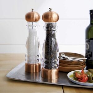 Olde Thompson Copper Pepper & Salt Mill Clear Grinder Set